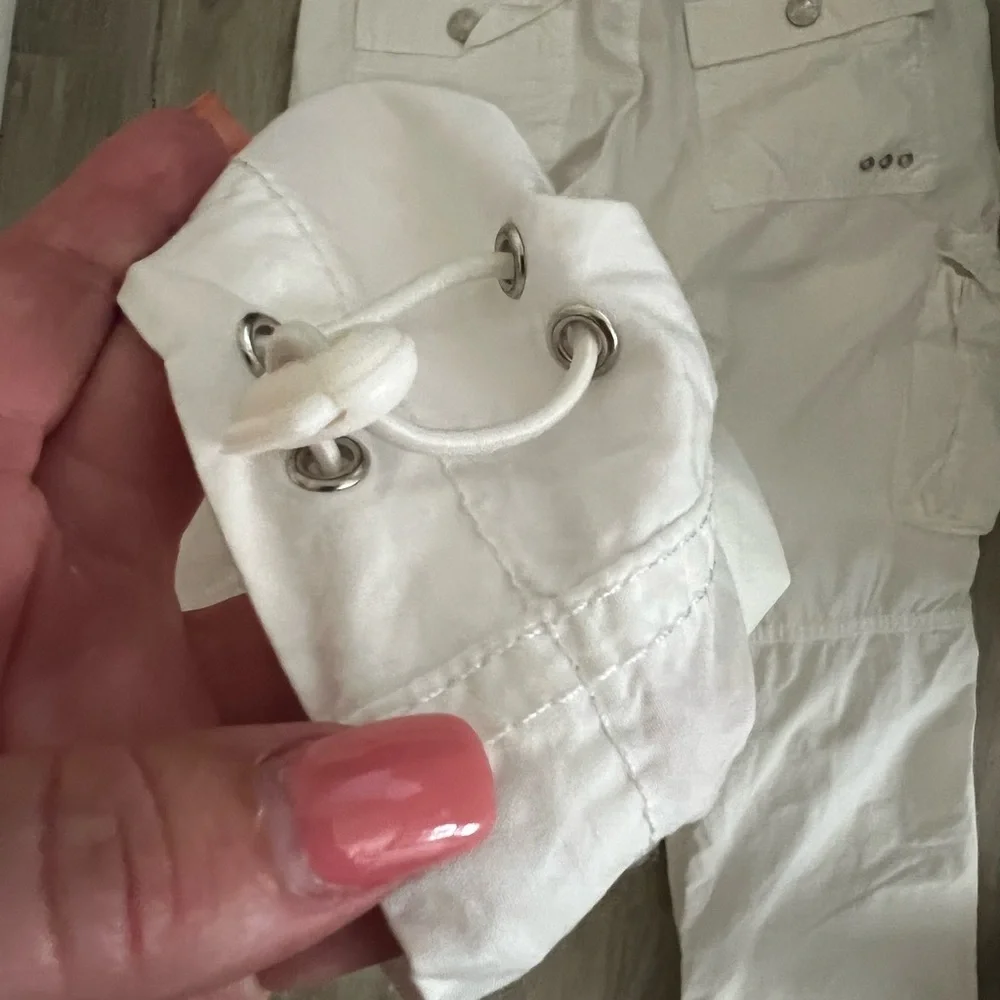True Religion Women's White Straight Leg Cargo Pants 25/31 - Picture 8 of 9